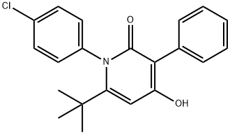 6-tert-butyl-1-(4-chlorophenyl)-4-hydroxy-3-phenyl-2(1H)-pyridinone Struktur