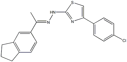 1-(2,3-dihydro-1H-inden-5-yl)ethanone [4-(4-chlorophenyl)-1,3-thiazol-2-yl]hydrazone Struktur