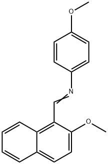 4-methoxy-N-[(2-methoxy-1-naphthyl)methylene]aniline Struktur