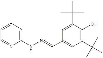 3,5-ditert-butyl-4-hydroxybenzaldehyde 2-pyrimidinylhydrazone Struktur