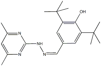 3,5-ditert-butyl-4-hydroxybenzaldehyde (4,6-dimethyl-2-pyrimidinyl)hydrazone Struktur