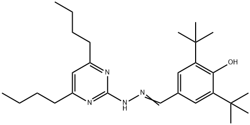 3,5-ditert-butyl-4-hydroxybenzaldehyde (4,6-dibutyl-2-pyrimidinyl)hydrazone Struktur