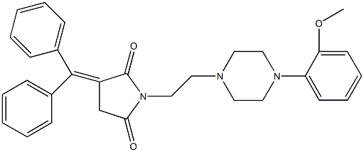 3-(diphenylmethylene)-1-{2-[4-(2-methoxyphenyl)-1-piperazinyl]ethyl}-2,5-pyrrolidinedione Struktur