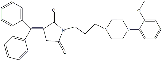 3-(diphenylmethylene)-1-{3-[4-(2-methoxyphenyl)-1-piperazinyl]propyl}-2,5-pyrrolidinedione Struktur