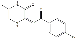 3-[2-(4-bromophenyl)-2-oxoethylidene]-6-methyl-2-piperazinone Struktur