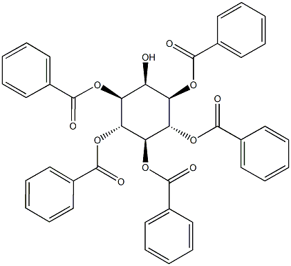 2,3,5,6-tetrakis(benzoyloxy)-4-hydroxycyclohexyl benzoate Struktur