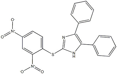 2-({2,4-bisnitrophenyl}sulfanyl)-4,5-diphenyl-1H-imidazole Struktur