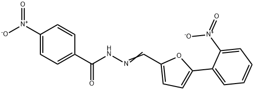 4-nitro-N'-[(5-{2-nitrophenyl}-2-furyl)methylene]benzohydrazide Struktur