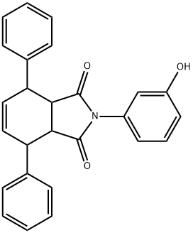 2-(3-hydroxyphenyl)-4,7-diphenyl-3a,4,7,7a-tetrahydro-1H-isoindole-1,3(2H)-dione Struktur