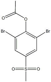 2,6-dibromo-4-(methylsulfonyl)phenyl acetate Struktur