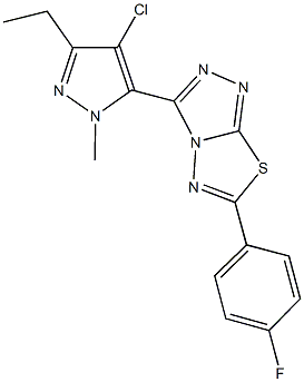 3-(4-chloro-3-ethyl-1-methyl-1H-pyrazol-5-yl)-6-(4-fluorophenyl)[1,2,4]triazolo[3,4-b][1,3,4]thiadiazole Struktur