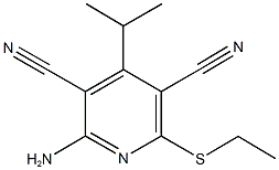 2-amino-6-(ethylsulfanyl)-4-isopropyl-3,5-pyridinedicarbonitrile Struktur