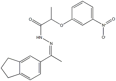 N'-[1-(2,3-dihydro-1H-inden-5-yl)ethylidene]-2-{3-nitrophenoxy}propanohydrazide Struktur