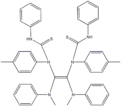 N-[2-[(anilinocarbothioyl)-4-methylanilino]-1,2-bis(methylanilino)vinyl]-N-(4-methylphenyl)-N'-phenylthiourea Struktur