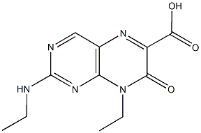 8-ethyl-2-(ethylamino)-7-oxo-7,8-dihydro-6-pteridinecarboxylic acid Struktur