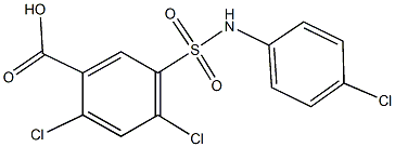 2,4-dichloro-5-[(4-chloroanilino)sulfonyl]benzoic acid Struktur