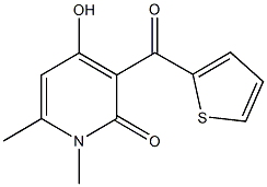 4-hydroxy-1,6-dimethyl-3-(2-thienylcarbonyl)-2(1H)-pyridinone Struktur