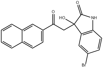 5-bromo-3-hydroxy-3-[2-(2-naphthyl)-2-oxoethyl]-1,3-dihydro-2H-indol-2-one Struktur