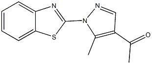 1-[1-(1,3-benzothiazol-2-yl)-5-methyl-1H-pyrazol-4-yl]ethanone Struktur