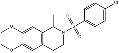 2-[(4-chlorophenyl)sulfonyl]-6,7-dimethoxy-1-methyl-1,2,3,4-tetrahydroisoquinoline Struktur