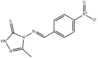 4-({4-nitrobenzylidene}amino)-5-methyl-2,4-dihydro-3H-1,2,4-triazole-3-thione Struktur