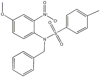 N-benzyl-N-{2-nitro-4-methoxyphenyl}-4-methylbenzenesulfonamide Struktur