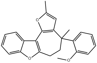 2-(2,4-dimethyl-5,6-dihydro-4H-furo[2',3':3,4]cyclohepta[1,2-b][1]benzofuran-4-yl)phenyl methyl ether Struktur