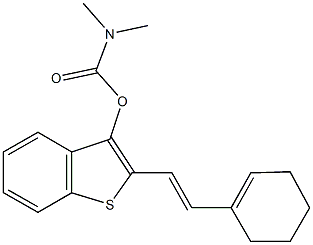 2-[2-(1-cyclohexen-1-yl)vinyl]-1-benzothien-3-yl dimethylcarbamate Struktur