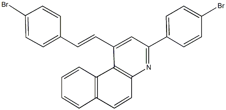 3-(4-bromophenyl)-1-[2-(4-bromophenyl)vinyl]benzo[f]quinoline Struktur