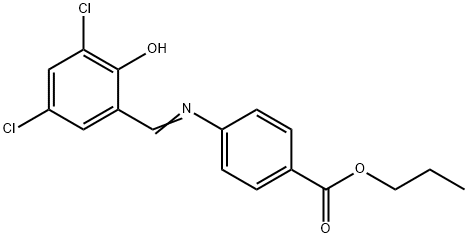 propyl 4-[(3,5-dichloro-2-hydroxybenzylidene)amino]benzoate Struktur