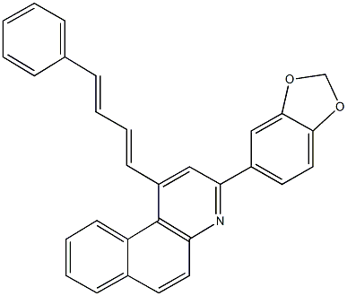 3-(1,3-benzodioxol-5-yl)-1-(4-phenyl-1,3-butadienyl)benzo[f]quinoline Struktur