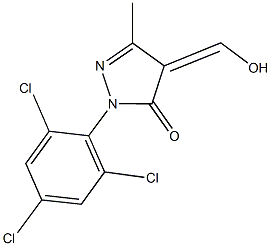 4-(hydroxymethylene)-5-methyl-2-(2,4,6-trichlorophenyl)-2,4-dihydro-3H-pyrazol-3-one Struktur