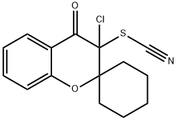 3-chloro-4-oxo-3,4-dihydrospiro[2H-chromene-2,1'-cyclohexane]-3-yl thiocyanate Struktur