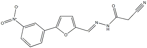 2-cyano-N'-[(5-{3-nitrophenyl}-2-furyl)methylene]acetohydrazide Struktur