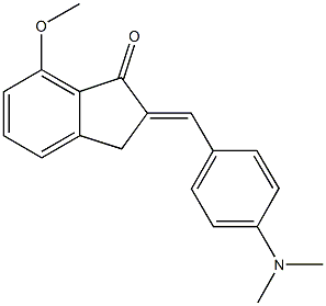 2-[4-(dimethylamino)benzylidene]-7-methoxy-1-indanone Struktur