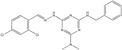 2,4-dichlorobenzaldehyde [4-(benzylamino)-6-(dimethylamino)-1,3,5-triazin-2-yl]hydrazone Struktur