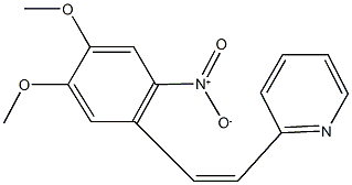 2-(2-{2-nitro-4,5-dimethoxyphenyl}vinyl)pyridine Struktur