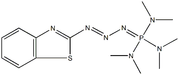 N-{[3-(1,3-benzothiazol-2-yl)-2-triazenylidene][bis(dimethylamino)]phosphoranyl}-N,N-dimethylamine Struktur