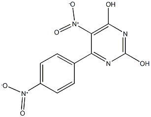 5-nitro-6-{4-nitrophenyl}-2,4-pyrimidinediol Struktur