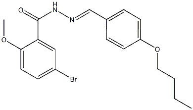 5-bromo-N'-(4-butoxybenzylidene)-2-methoxybenzohydrazide Struktur