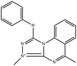 N-(3,5-dimethyl-3H-[1,2,4]triazolo[4,3-a]quinazolin-1-yl-10-io)anilide Struktur