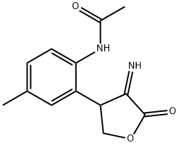 N-[2-(4-imino-5-oxotetrahydro-3-furanyl)-4-methylphenyl]acetamide Struktur