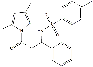 N-[3-(3,5-dimethyl-1H-pyrazol-1-yl)-3-oxo-1-phenylpropyl]-4-methylbenzenesulfonamide Struktur