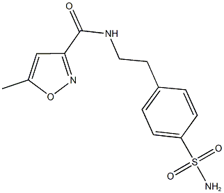 N-{2-[4-(aminosulfonyl)phenyl]ethyl}-5-methyl-3-isoxazolecarboxamide Struktur