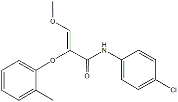 N-(4-chlorophenyl)-3-methoxy-2-(2-methylphenoxy)acrylamide Struktur