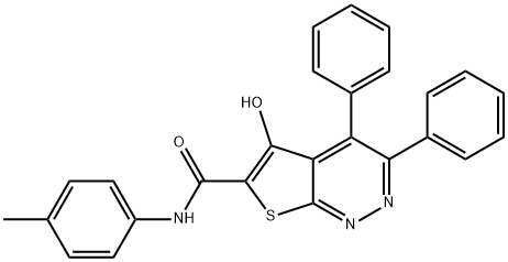 5-hydroxy-N-(4-methylphenyl)-3,4-diphenylthieno[2,3-c]pyridazine-6-carboxamide Struktur