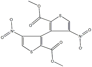 5,5'-methoxycarbonyl-3,3'-nitro-4,4'-bithiophene Struktur