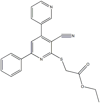 ethyl [(3-cyano-6-phenyl-3',4-bipyridin-2-yl)sulfanyl]acetate Struktur