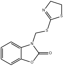 3-[(4,5-dihydro-1,3-thiazol-2-ylsulfanyl)methyl]-1,3-benzoxazol-2(3H)-one Struktur