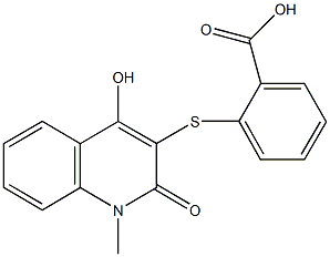 2-[(4-hydroxy-1-methyl-2-oxo-1,2-dihydro-3-quinolinyl)sulfanyl]benzoic acid Struktur